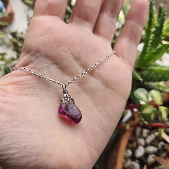 Vintage Carved Quartz Boho Bohemian Stone Necklace - Picture 6 of 13